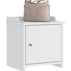 vidaXL Banco de recibidor SANDNES madera maciza pino 45x40x50cm Blanco Discount
