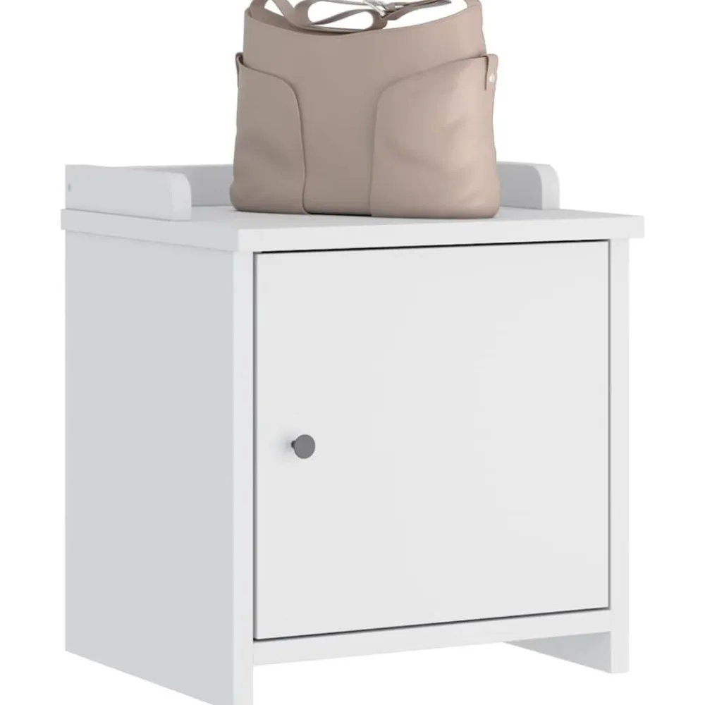 vidaXL Banco de recibidor SANDNES madera maciza pino 45x40x50cm Blanco Discount