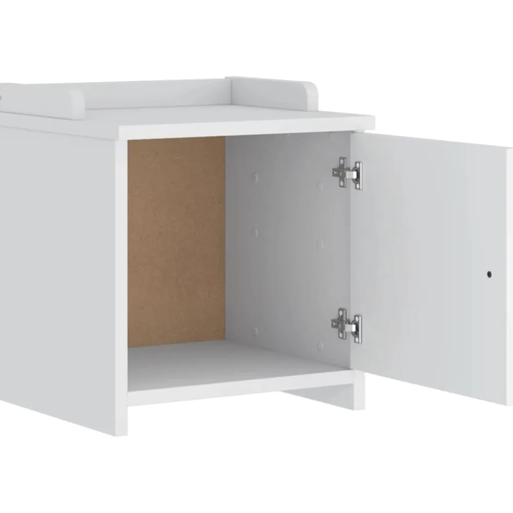 vidaXL Banco de recibidor SANDNES madera maciza pino 45x40x50cm Blanco Discount