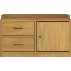 vidaXL Banco de recibidor SANDNES madera maciza de pino 87x40x50 cm Acabado de nogal Discount