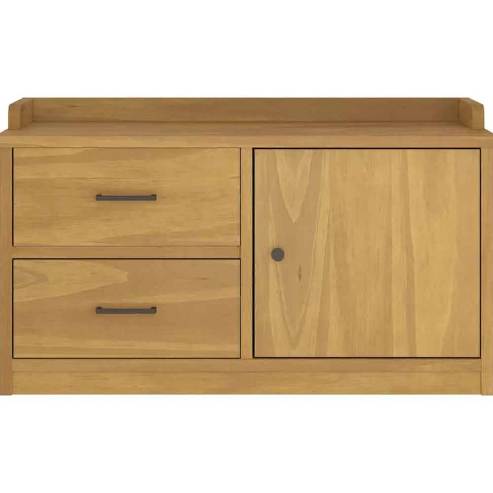 vidaXL Banco de recibidor SANDNES madera maciza de pino 87x40x50 cm Acabado de nogal Discount