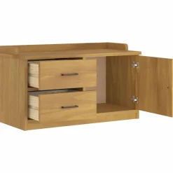 vidaXL Banco de recibidor SANDNES madera maciza de pino 87x40x50 cm Acabado de nogal Discount