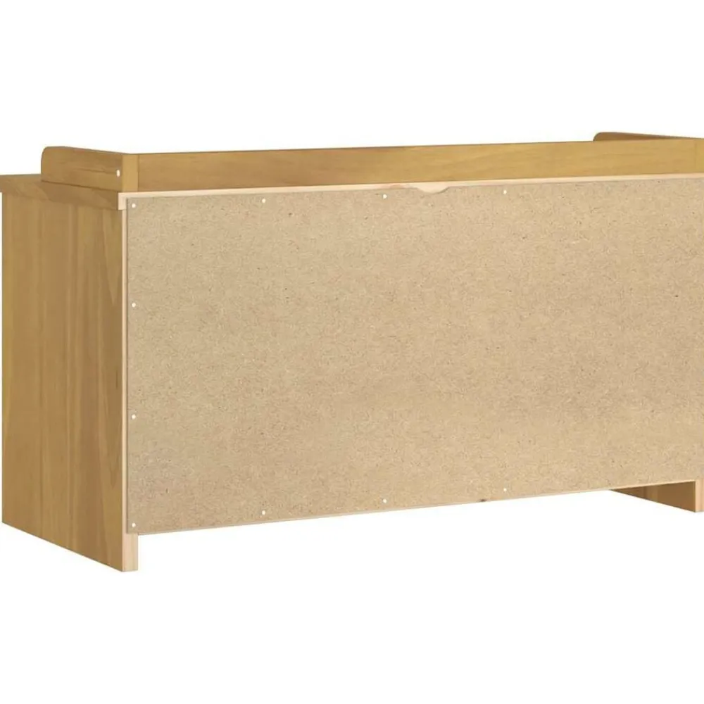 vidaXL Banco de recibidor SANDNES madera maciza de pino 87x40x50 cm Acabado de nogal Discount