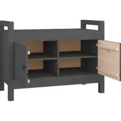 vidaXL Bancos-Banco de recibidor madera maciza de pino 80x40x60 cm