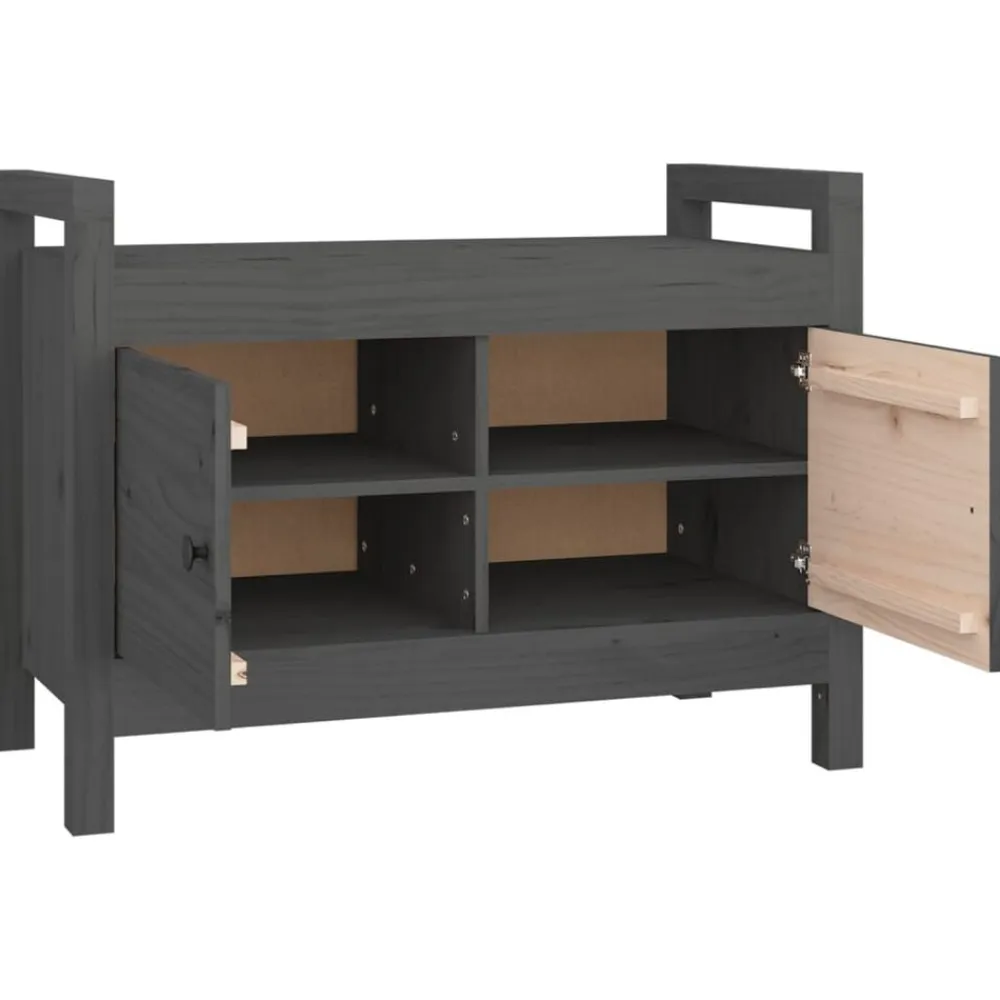 vidaXL Bancos-Banco de recibidor madera maciza de pino 80x40x60 cm