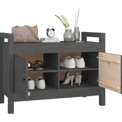 vidaXL Bancos-Banco de recibidor madera maciza de pino 80x40x60 cm