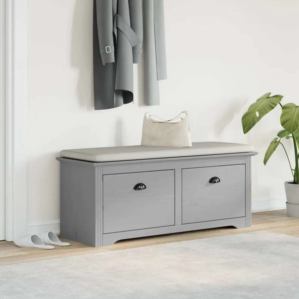 vidaXL Banco de recibidor BODO 114x40x45 cm Gris New