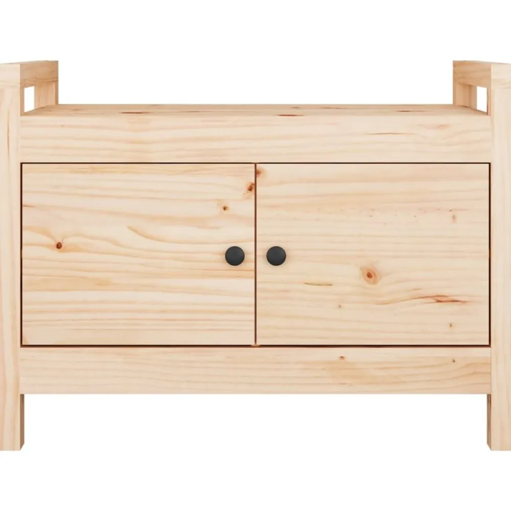 vidaXL Banco de recibidor madera maciza de pino 80x40x60 cm Natural Online