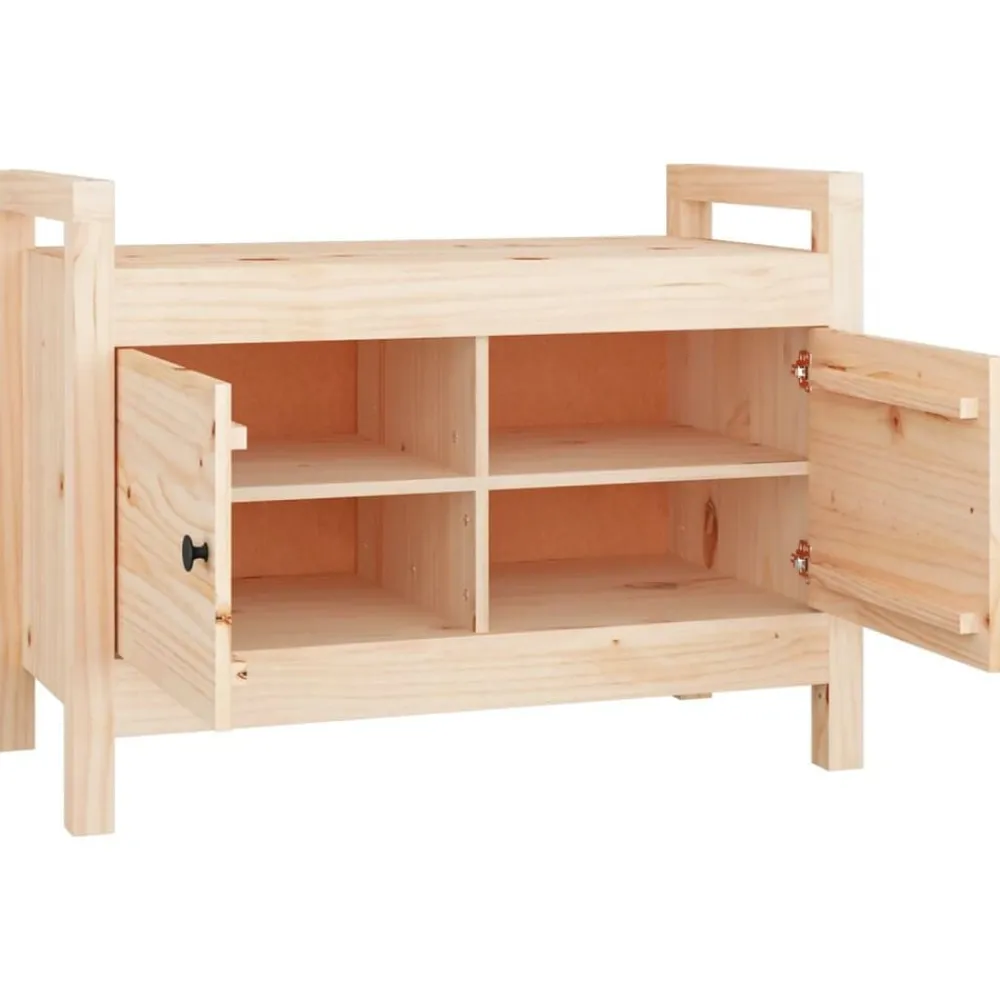 vidaXL Banco de recibidor madera maciza de pino 80x40x60 cm Natural Online