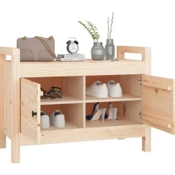vidaXL Banco de recibidor madera maciza de pino 80x40x60 cm Natural Online