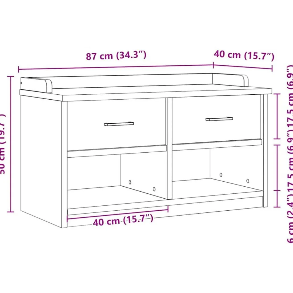 vidaXL Bancos-Banco de recibidor SANDNES madera maciza pino 87x40x50cm