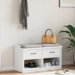 vidaXL Bancos-Banco de recibidor SANDNES madera maciza pino 87x40x50cm