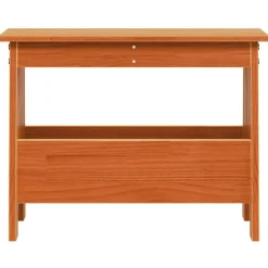 vidaXL Bancos-Banco de recibidor madera maciza pino marrón cera 60x28x45 cm