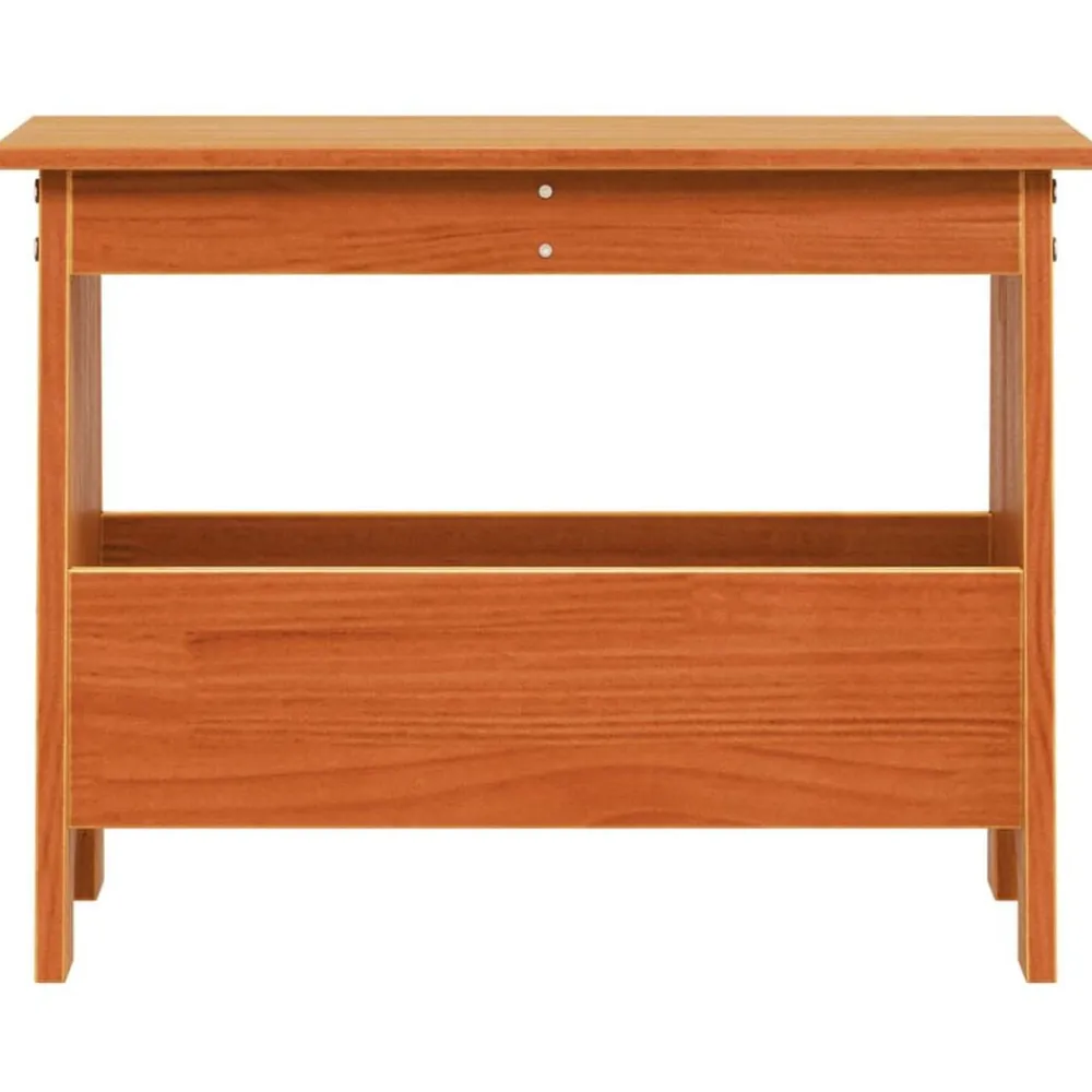 vidaXL Bancos-Banco de recibidor madera maciza pino marrón cera 60x28x45 cm