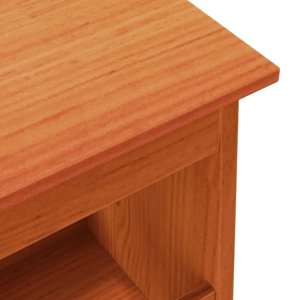 vidaXL Bancos-Banco de recibidor madera maciza pino marrón cera 60x28x45 cm