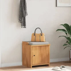 vidaXL Bancos-Banco de recibidor SANDNES madera maciza de pino 45x40x50 cm