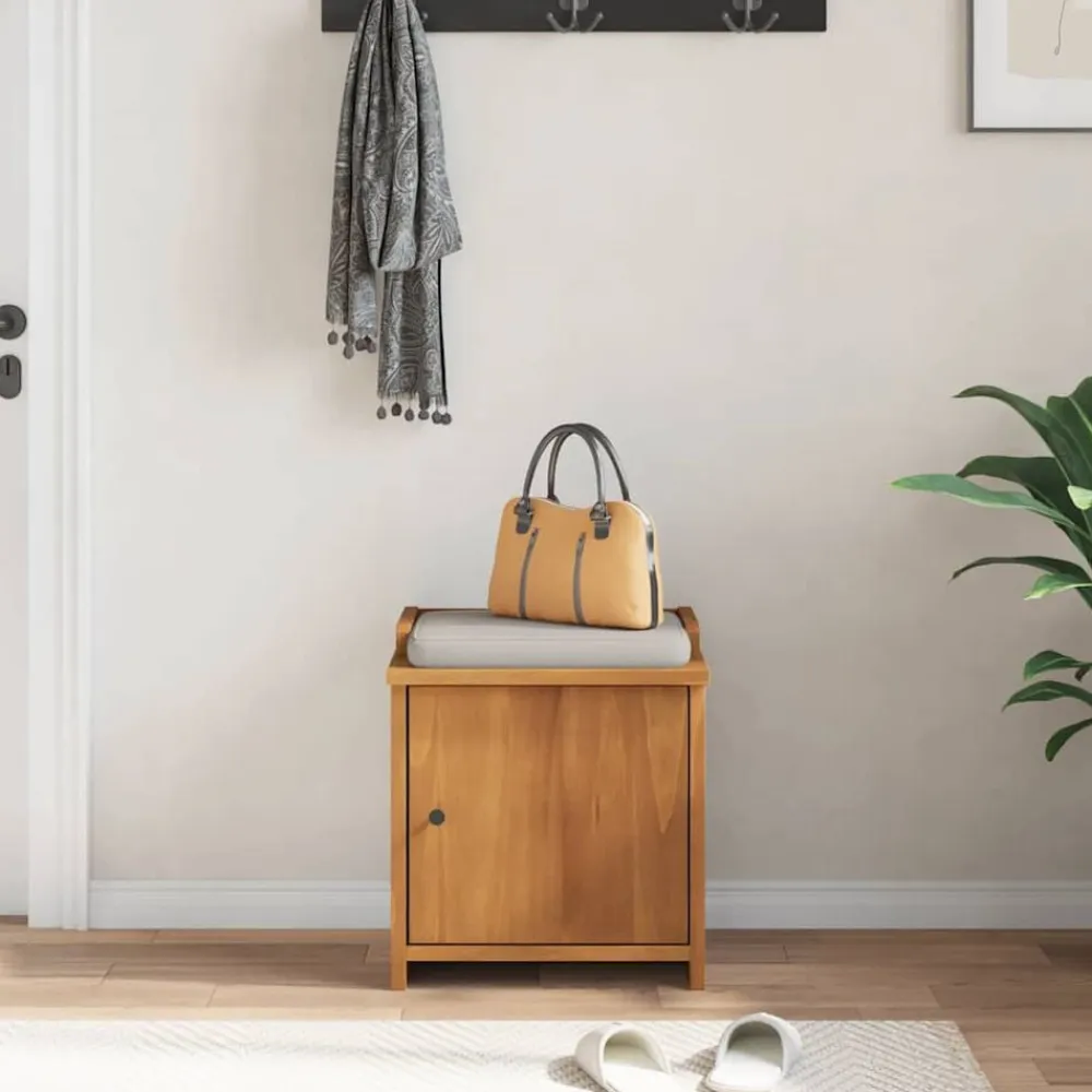 vidaXL Bancos-Banco de recibidor SANDNES madera maciza de pino 45x40x50 cm