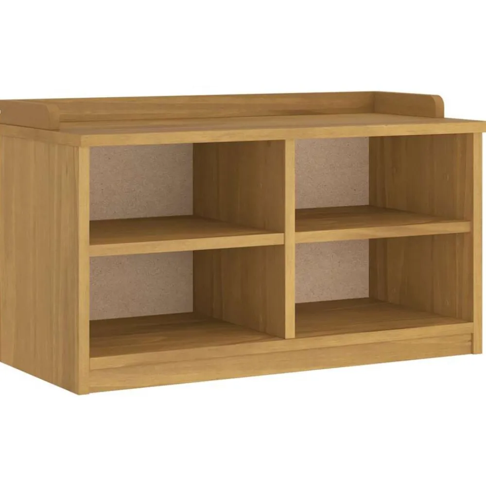 vidaXL Banco de recibidor SANDNES madera maciza de pino 87x40x50 cm Acabado de nogal Clearance