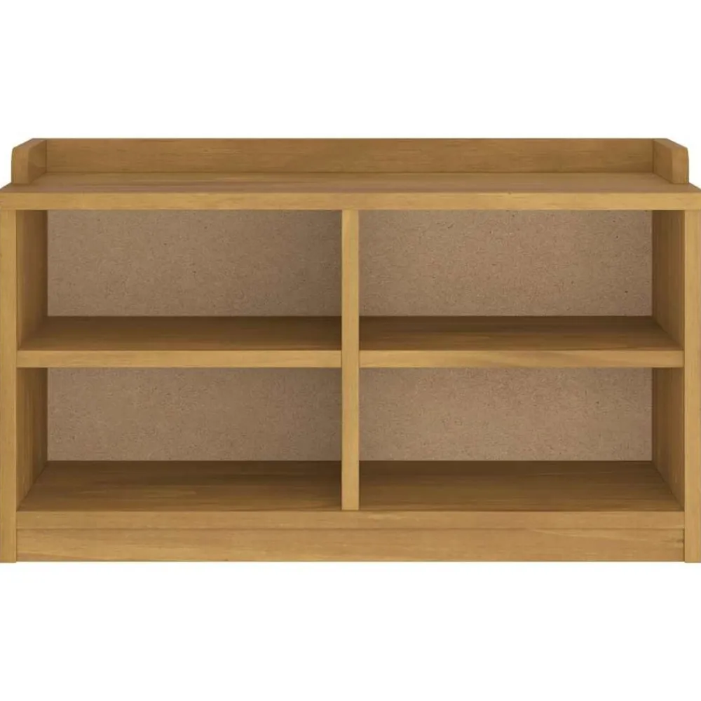 vidaXL Banco de recibidor SANDNES madera maciza de pino 87x40x50 cm Acabado de nogal Clearance