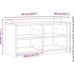 vidaXL Banco de recibidor SANDNES madera maciza de pino 87x40x50 cm Acabado de nogal Clearance