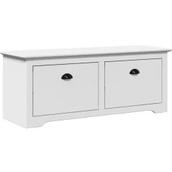 vidaXL Banco de recibidor BODO 114x40x45 cm Blanco New