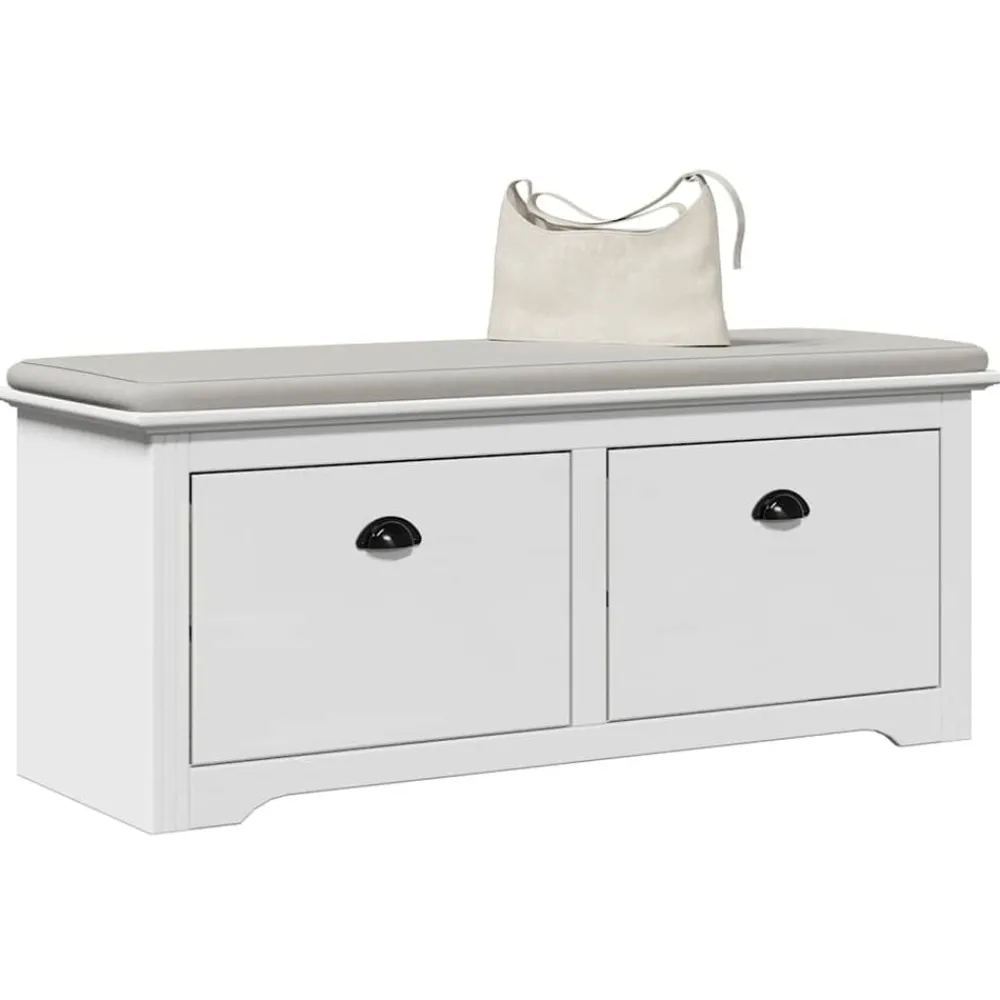 vidaXL Banco de recibidor BODO 114x40x45 cm Blanco New
