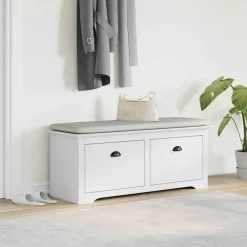 vidaXL Banco de recibidor BODO 114x40x45 cm Blanco New