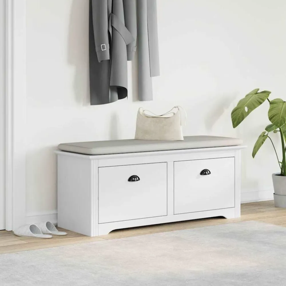 vidaXL Banco de recibidor BODO 114x40x45 cm Blanco New
