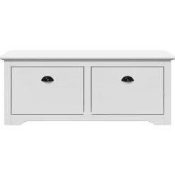 vidaXL Banco de recibidor BODO 114x40x45 cm Blanco New