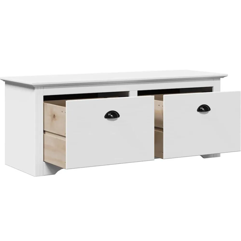 vidaXL Banco de recibidor BODO 114x40x45 cm Blanco New