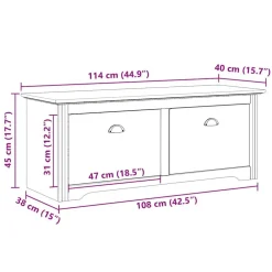 vidaXL Banco de recibidor BODO 114x40x45 cm Blanco New