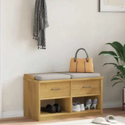 vidaXL Bancos-Banco de recibidor SANDNES madera maciza de pino 87x40x50 cm