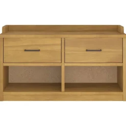 vidaXL Bancos-Banco de recibidor SANDNES madera maciza de pino 87x40x50 cm