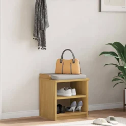 vidaXL Bancos-Banco de recibidor SANDNES madera maciza de pino 45x40x50 cm