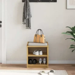 vidaXL Bancos-Banco de recibidor SANDNES madera maciza de pino 45x40x50 cm