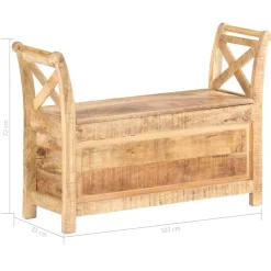 vidaXL Banco de recibidor madera maciza de mango 103x33x72 cm