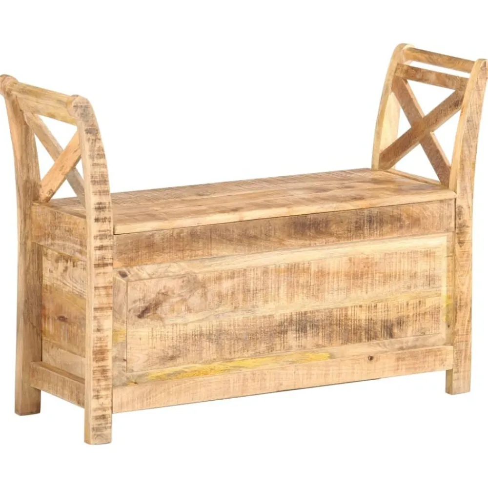 vidaXL Banco de recibidor madera maciza de mango 103x33x72 cm