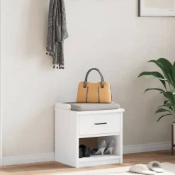 vidaXL Bancos-Banco de recibidor SANDNES madera maciza pino 45x40x50cm