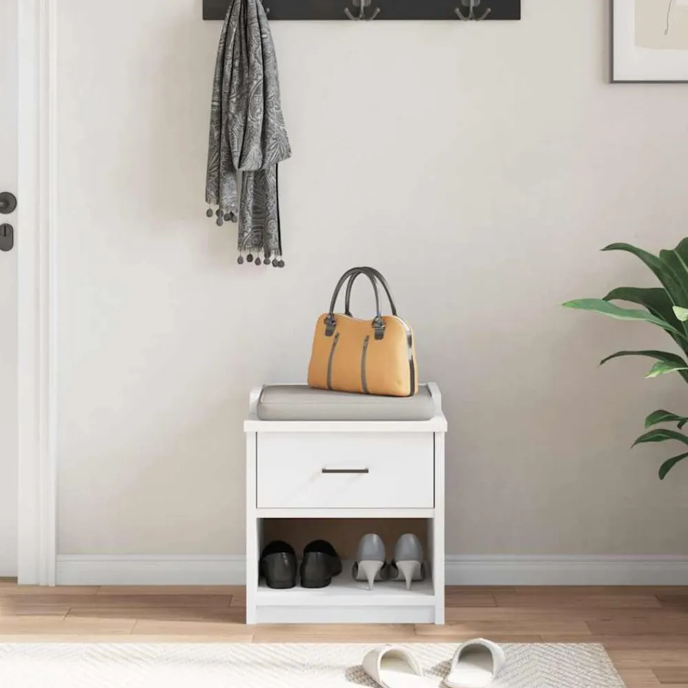 vidaXL Bancos-Banco de recibidor SANDNES madera maciza pino 45x40x50cm