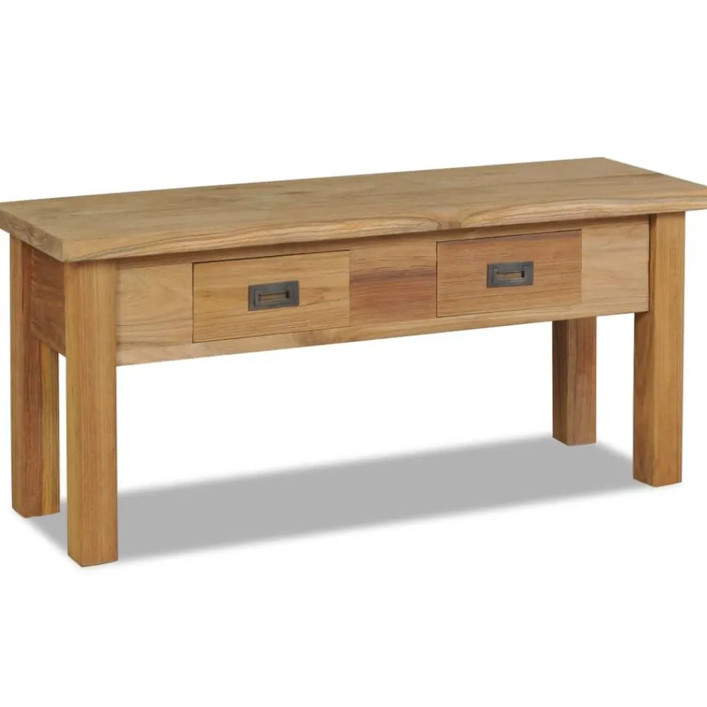 vidaXL Bancos-Banco de recibidor de madera de teca maciza 90x30x40 cm