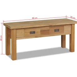 vidaXL Bancos-Banco de recibidor de madera de teca maciza 90x30x40 cm