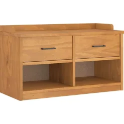 vidaXL Bancos-Banco de recibidor SANDNES madera maciza de pino 87x40x50 cm