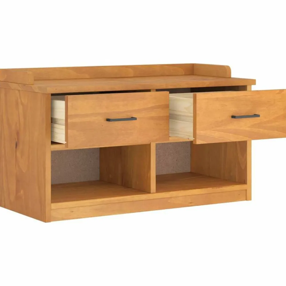 vidaXL Bancos-Banco de recibidor SANDNES madera maciza de pino 87x40x50 cm