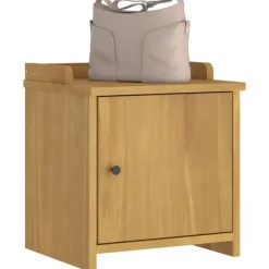 vidaXL Banco de recibidor SANDNES madera maciza de pino 45x40x50 cm Acabado de nogal Hot