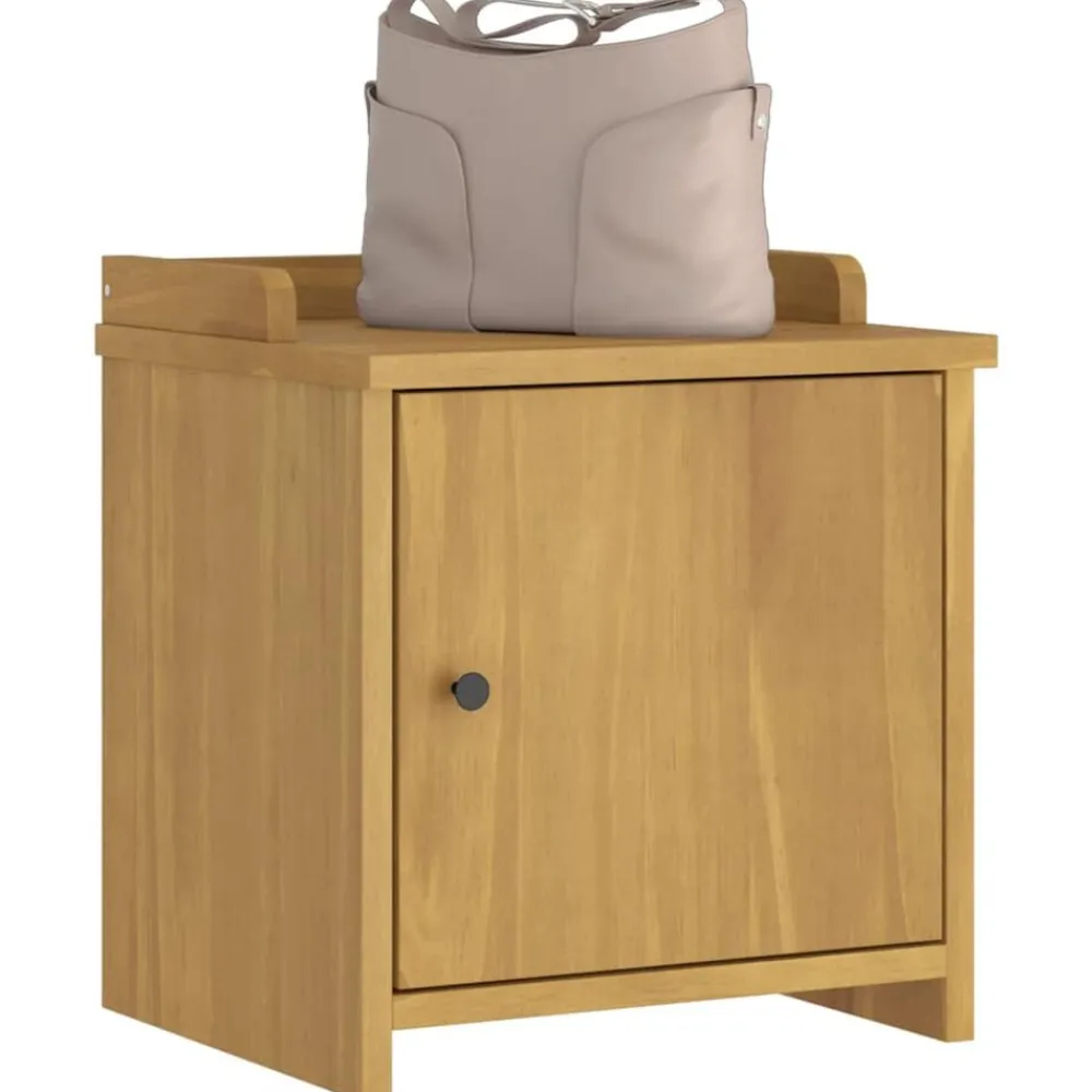 vidaXL Banco de recibidor SANDNES madera maciza de pino 45x40x50 cm Acabado de nogal Hot