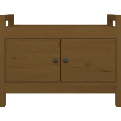 vidaXL Bancos-Banco de recibidor madera maciza de pino marrón miel 80x40x60cm