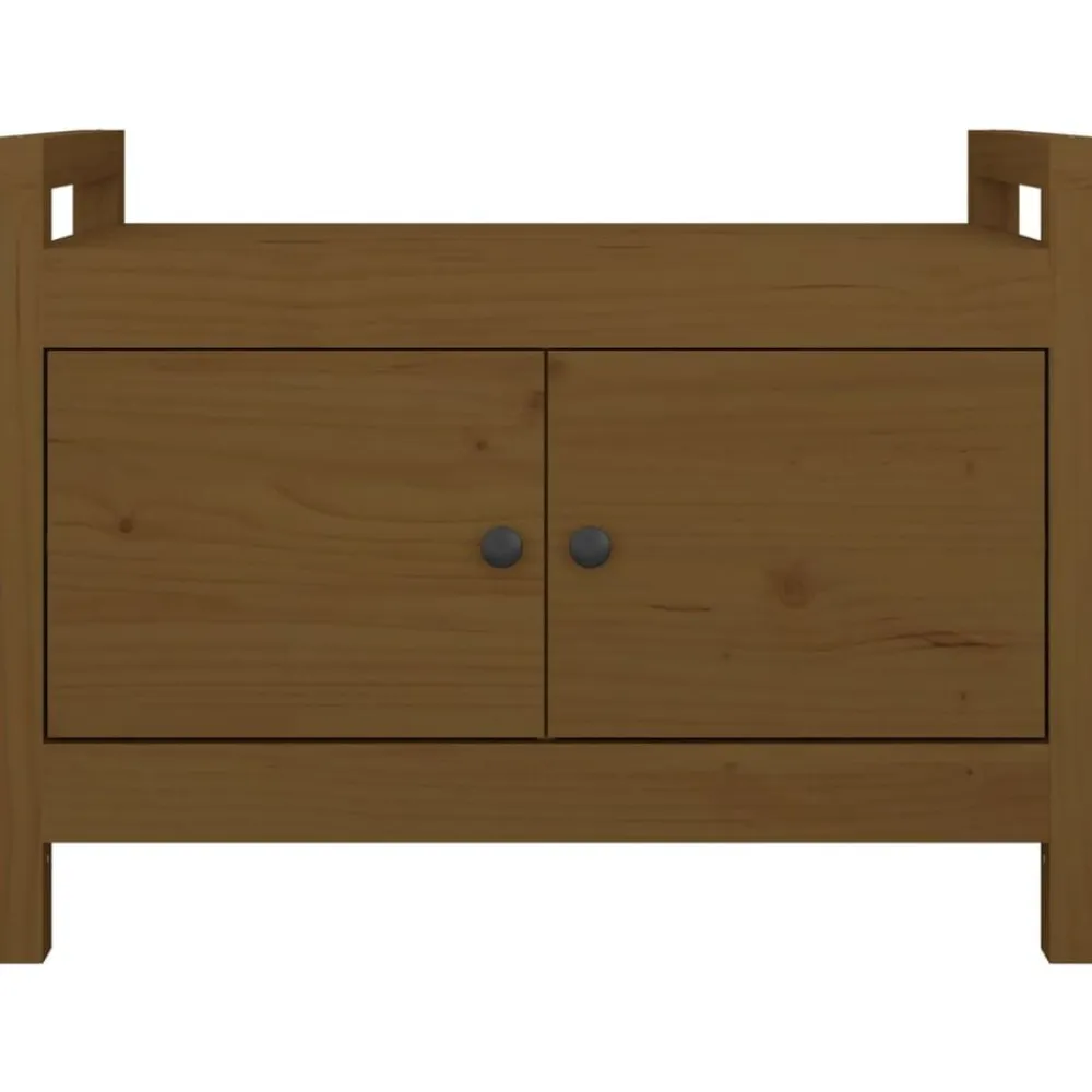 vidaXL Bancos-Banco de recibidor madera maciza de pino marrón miel 80x40x60cm