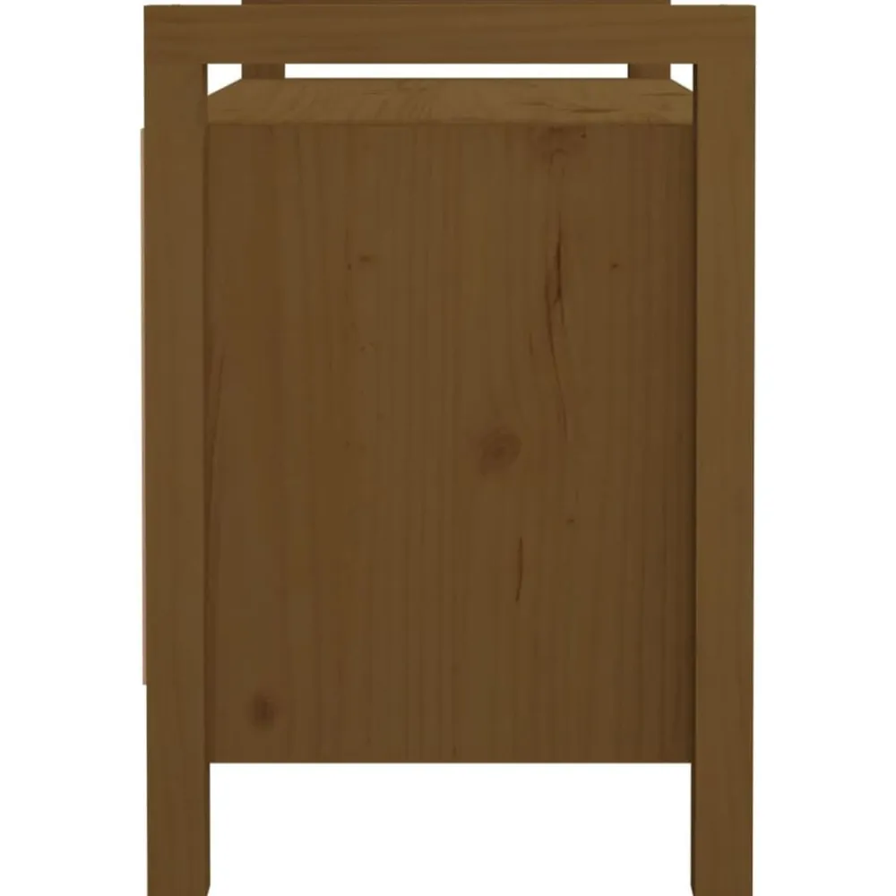 vidaXL Bancos-Banco de recibidor madera maciza de pino marrón miel 80x40x60cm