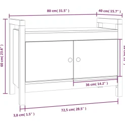 vidaXL Bancos-Banco de recibidor madera maciza de pino marrón miel 80x40x60cm