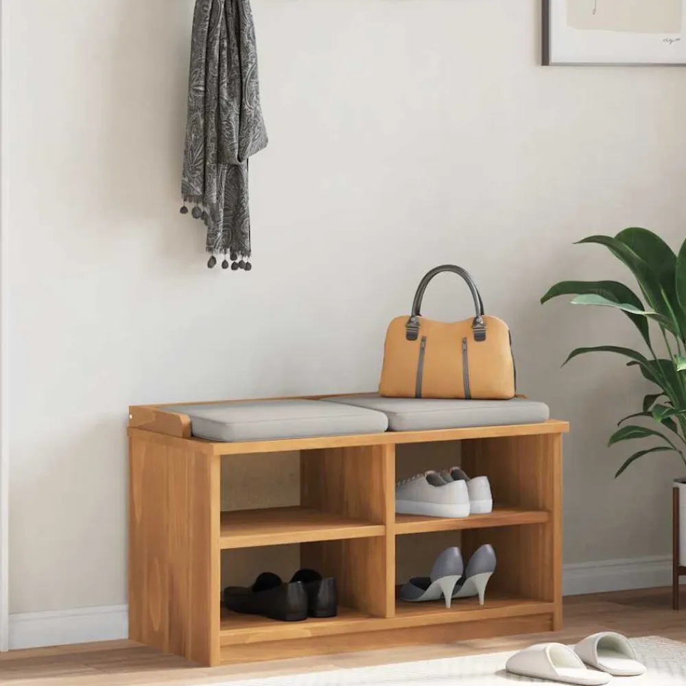 vidaXL Banco de recibidor SANDNES madera maciza de pino 87x40x50 cm Acabado de acacia Hot